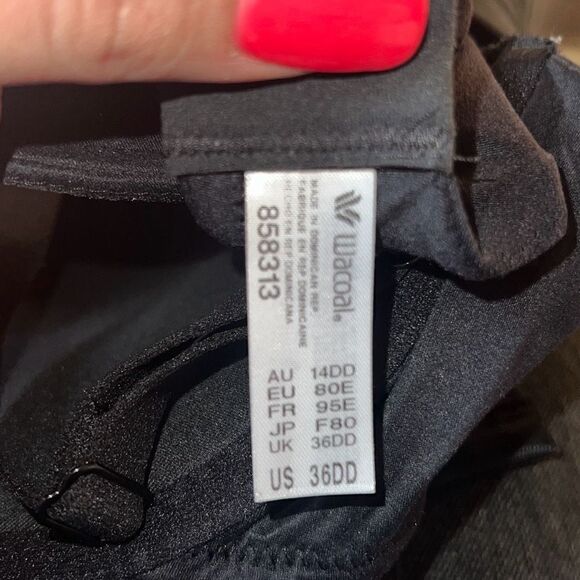 WACOAL NWT Women's Perfect Primer Push-Up Bra Black Sz 36DD - Picture 4 of 5